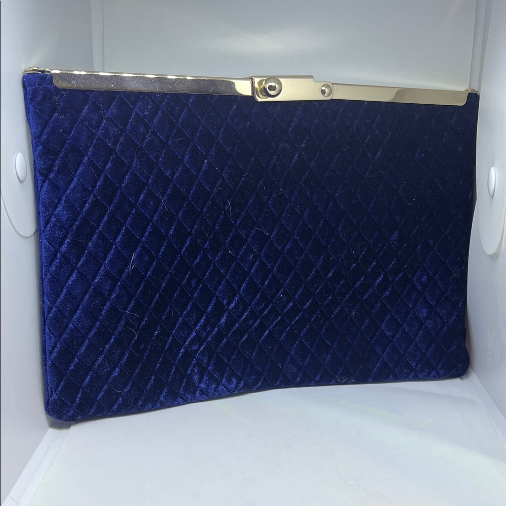 Elegant Blue Velvet Clutch